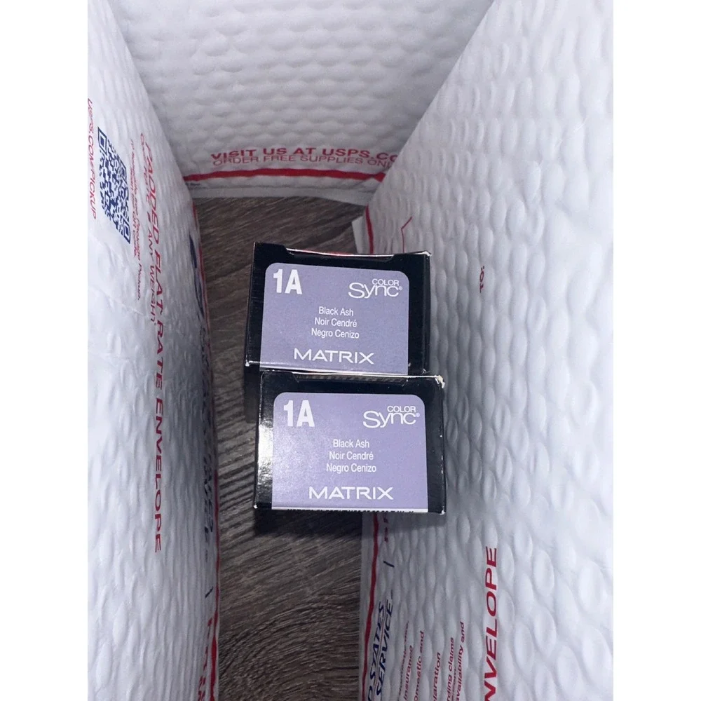Matrix Color Sync 1A Black‎ Ash Demi-Permanent Hair Color 2 Boxes 2oz Each